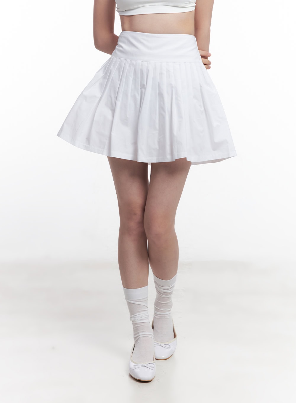 Cotton Pleated Mini Skirt CY519
